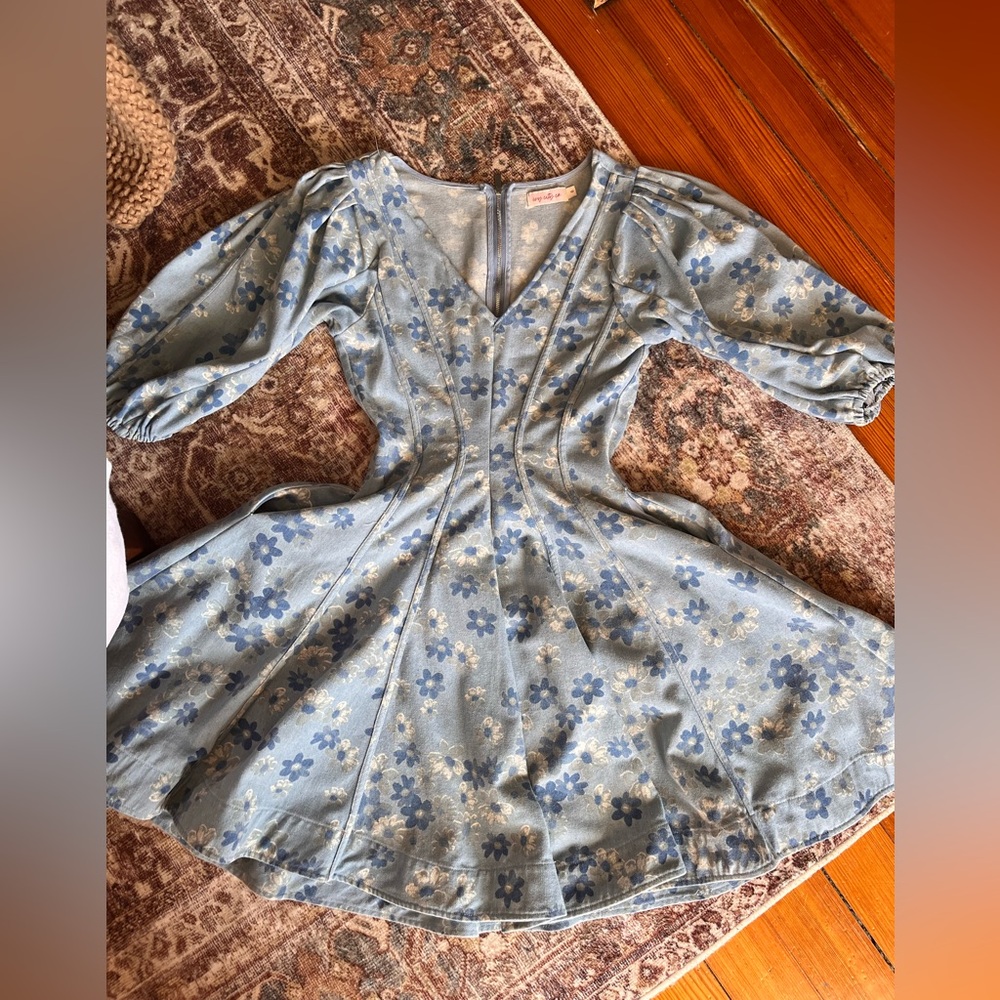 Ivy City Co altered Leah denim seamed dress